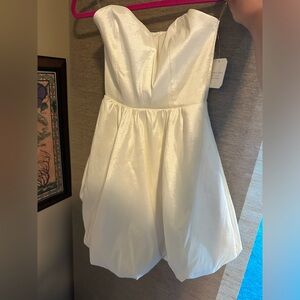 Altar’d State White Bubble Mini Dress Bridal Shower Bachelorette Dress NWT Small